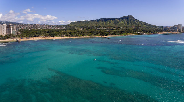 Aerial View Of Diamond Head< Honolulu Hawaii