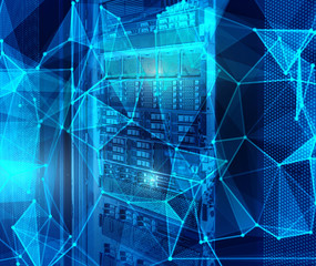 Information technology and big data concept. BIG DATA title concept of Internet of things (IoT) graphical user digital interface transformation