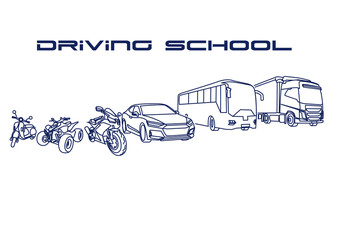 Fahrschule Logo Symbol Driving School - obrazy, fototapety, plakaty