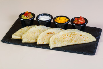 Tortilla bread with sauce