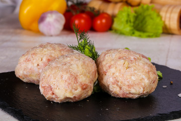 Raw pork cutlet