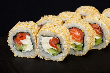 Japanese roll with salmon