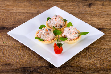 Russian salad canape