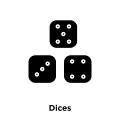dices icon vector isolated on white background, logo concept of dices sign on transparent background, black filled symbol icon