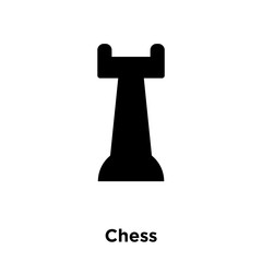 chess icon vector isolated on white background, logo concept of chess sign on transparent background, black filled symbol icon