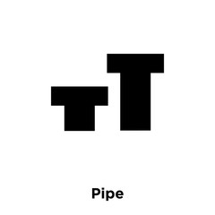 Fototapeta premium pipe icon vector isolated on white background, logo concept of pipe sign on transparent background, black filled symbol icon