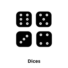 dices icon vector isolated on white background, logo concept of dices sign on transparent background, black filled symbol icon