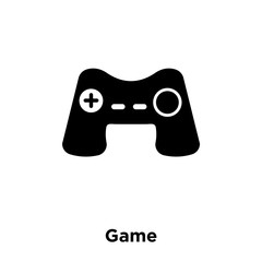 game icon vector isolated on white background, logo concept of game sign on transparent background, black filled symbol icon