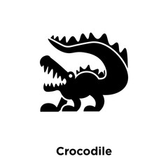 crocodile icon vector isolated on white background, logo concept of crocodile sign on transparent background, black filled symbol icon