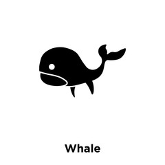 whale icon vector isolated on white background, logo concept of whale sign on transparent background, black filled symbol icon