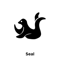 seal icon vector isolated on white background, logo concept of seal sign on transparent background, black filled symbol icon