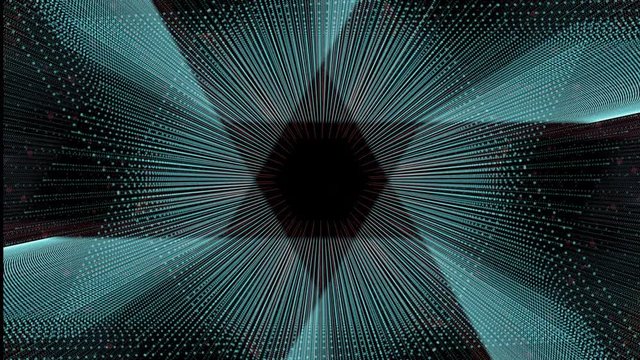 Seamless geometric sparkling dot pattern on black background