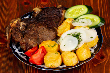 Beef kebab with potato