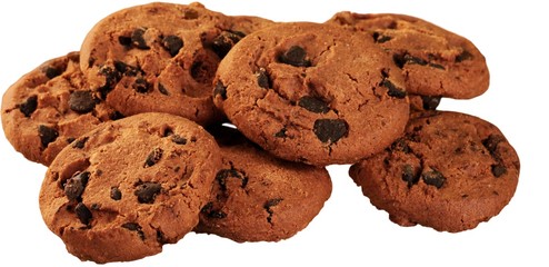 Cookie with Chocolate Chips - Isolated