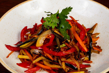 Vegetable saute with coriander