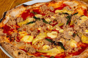 Pizza with tuna