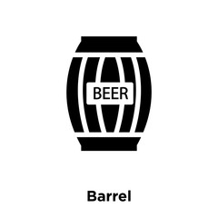 barrel icon vector isolated on white background, logo concept of barrel sign on transparent background, black filled symbol icon