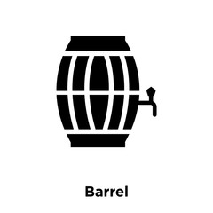barrel icon vector isolated on white background, logo concept of barrel sign on transparent background, black filled symbol icon