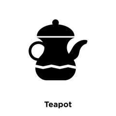 teapot icon vector isolated on white background, logo concept of teapot sign on transparent background, black filled symbol icon