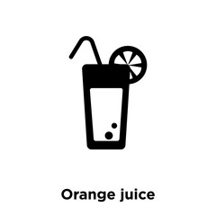 orange juice icon vector isolated on white background, logo concept of orange juice sign on transparent background, black filled symbol icon