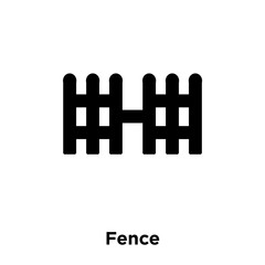 fence icon vector isolated on white background, logo concept of fence sign on transparent background, black filled symbol icon