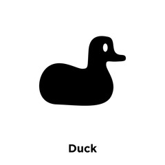 duck icon vector isolated on white background, logo concept of duck sign on transparent background, black filled symbol icon