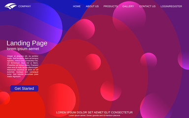 Website landing page design template. Abstract style colorful vector background