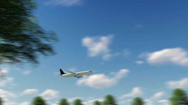 Plane Arriving to Bratsk Airport to Russia