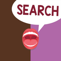 Conceptual hand writing showing Search. Business photo showcasing try to find something by looking or otherwise seeking carefully
