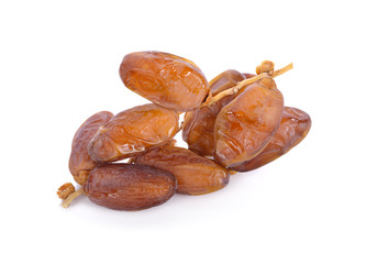 bunch of dates fruit on white background