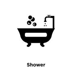 Shower icon vector isolated on white background, logo concept of Shower sign on transparent background, black filled symbol