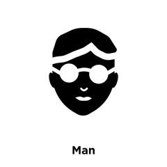 Man icon vector isolated on white background, logo concept of Man sign on transparent background, black filled symbol