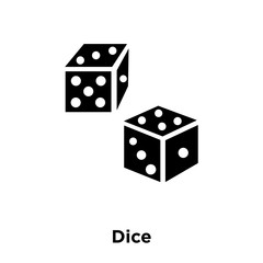 Dice icon vector isolated on white background, logo concept of Dice sign on transparent background, black filled symbol
