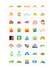 house home icon image vector symbol logo set