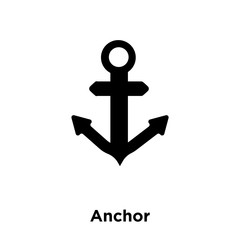 Anchor icon vector isolated on white background, logo concept of Anchor sign on transparent background, black filled symbol