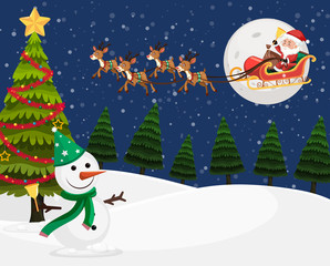 Naklejka premium Christmas winter night background