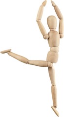 Wooden mannequin in a ballet pose