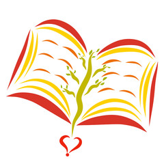 Open book with tree on the pages