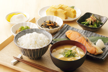 日本のごはん　Japanese foods(Typical Japanese breakfast)　　