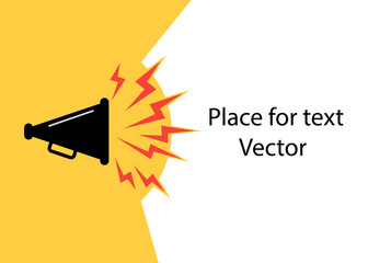 Loudspeaker poster for advertising ads, with space for text. The concept of attracting attention, news. Vector illustration.