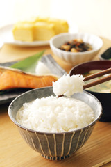 日本のごはん　和食　Japanese foods(Typical Japanese breakfast)