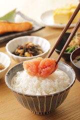 たらことごはん　Cod roe and rice