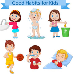 Good habits collection for kids