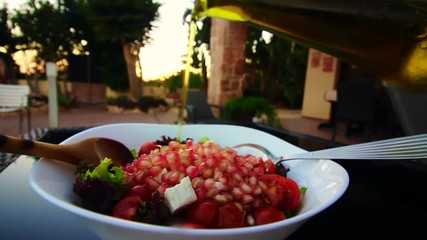 Tossing the evening meal Pomegranate Salad
