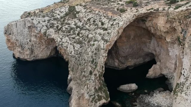 flying towards blue groto in Malta