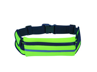 Green waist bag isolated on white background