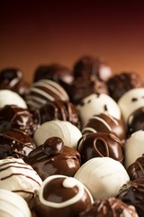 Assorted Dark, Milk and White Chocolate Candies / Pralines