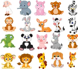 Stickers fenêtre Zoo Ensemble de collection d& 39 animaux de dessin animé