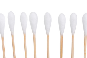 Cotton buds isolated on white background