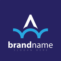 letter A bridge logo design